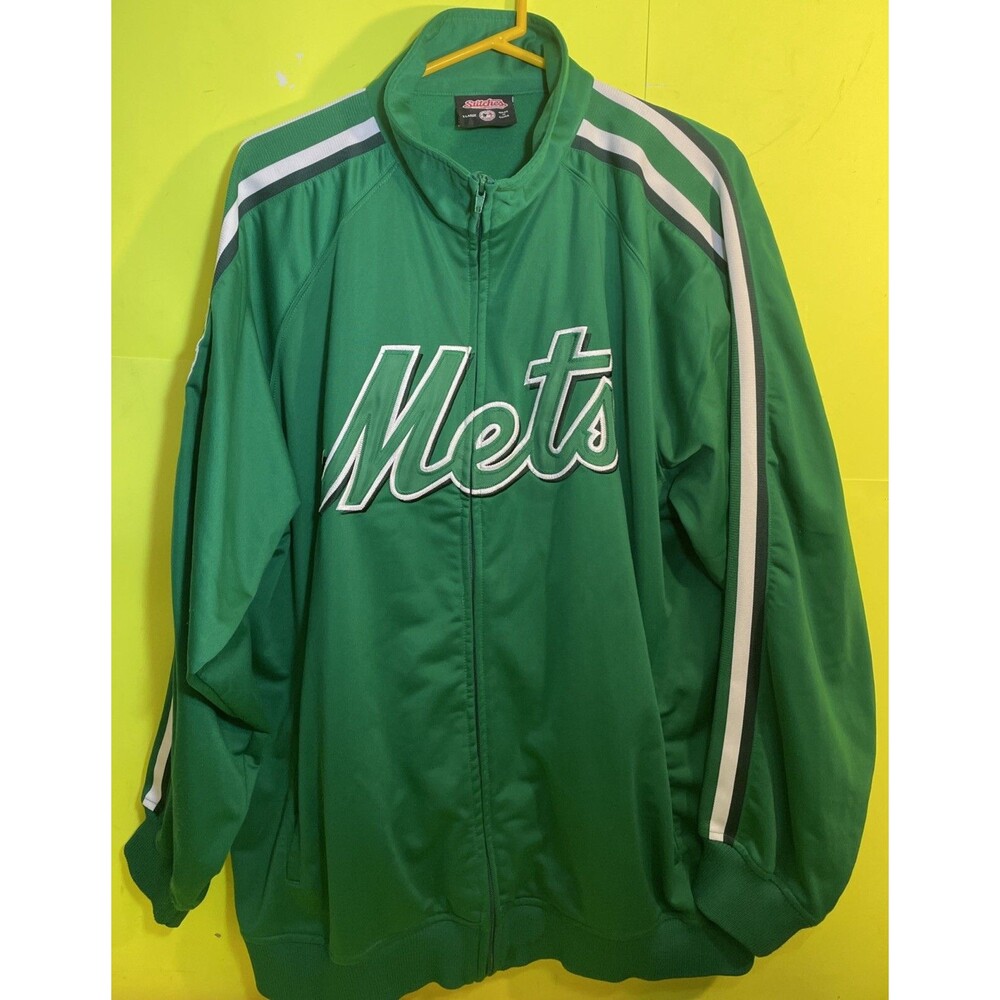 STITCHES atlethic Gear Newyork Mets Green Zip Up Jacket For Men Size XL